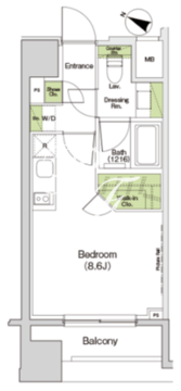 ザ・パークハビオ荏原中延プレイス 902 間取り図