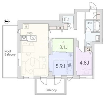 グランデュオ用賀4 205 間取り図