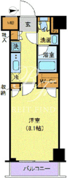 メイクスデザイン蔵前 203 間取り図