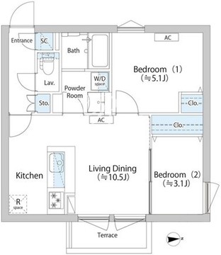 ラピス武蔵小山 102 間取り図