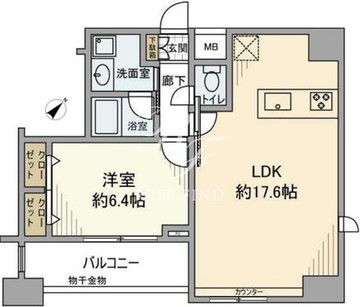 ベルファース水天宮前 1101 間取り図