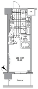 パークハビオ赤坂 203 間取り図