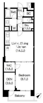 ブリリアイスト三軒茶屋 B-614 間取り図