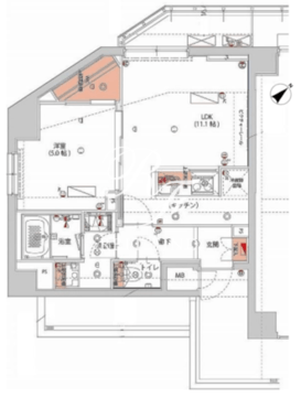 ハーモニーレジデンス神楽坂ヒルズセカンド 409 間取り図