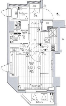 メイクスアート三ノ輪2 502 間取り図