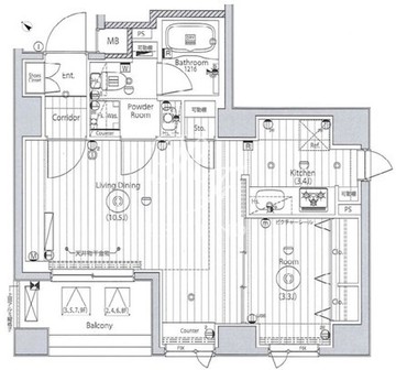 メイクスアート三ノ輪2 203 間取り図