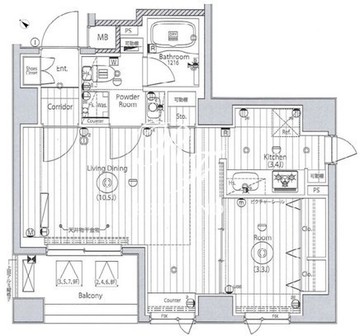 メイクスアート三ノ輪2 303 間取り図