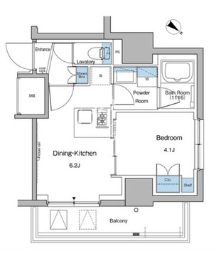 ルフォンプログレ大森山王 803 間取り図