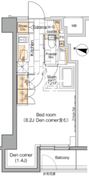 パークハビオ日本橋蛎殻町 602 間取り図