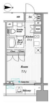 レジディア錦糸町2 308 間取り図