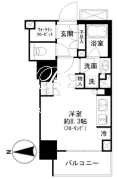 パークリュクス虎ノ門 902 間取り図