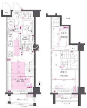 ズーム渋谷笹塚セカンド 407 間取り図