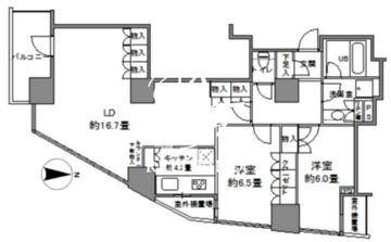 カスタリアタワー品川シーサイド 2403 間取り図