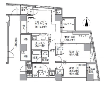 アクティ汐留 2315 間取り図