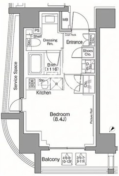 ザ・パークハビオSOHO南青山 301 間取り図