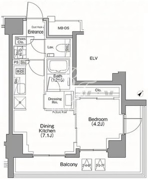 ザ・パークハビオSOHO南青山 205 間取り図