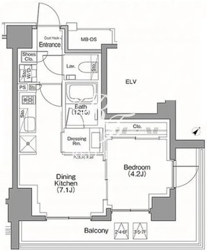 ザ・パークハビオSOHO南青山 405 間取り図