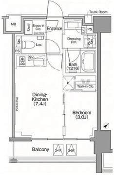 ザ・パークハビオSOHO南青山 406 間取り図