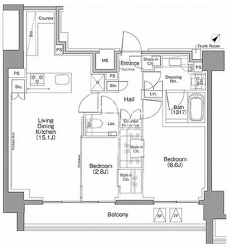 ザ・パークハビオSOHO南青山 706 間取り図