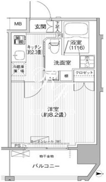 コスモグランス南品川 614 間取り図