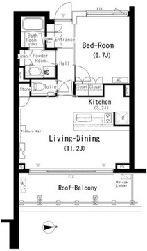 フロンティアレジデンス南麻布 513 間取り図