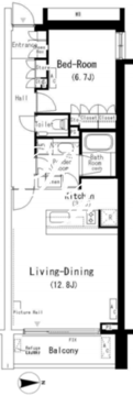 フロンティアレジデンス南麻布 412 間取り図