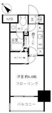 パークリュクス東麻布mono 402 間取り図