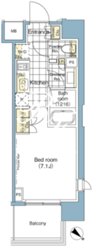 パークハビオ赤坂 708 間取り図