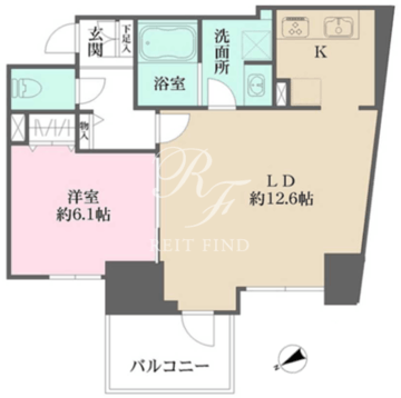 Ｎ-ｆｌａｔｓ三ノ輪 501 間取り図
