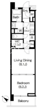 ブリリアイスト三軒茶屋 B-409 間取り図