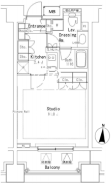 パークアクシス御茶ノ水ステージ 807 間取り図