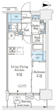 アヴァンカーサ町屋 305 間取り図