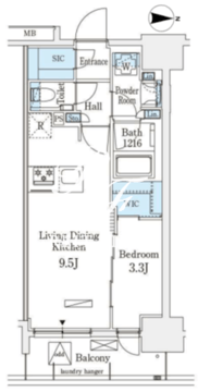 アヴァンカーサ町屋 205 間取り図