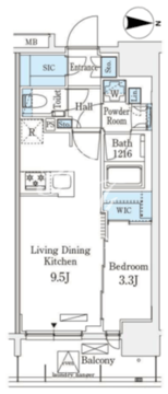 アヴァンカーサ町屋 407 間取り図