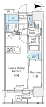 アヴァンカーサ町屋 704 間取り図