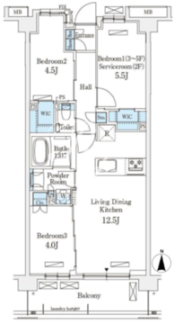 アヴァンカーサ町屋 202 間取り図