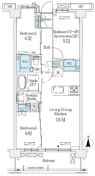 アヴァンカーサ町屋 302 間取り図