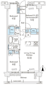 アヴァンカーサ町屋 402 間取り図