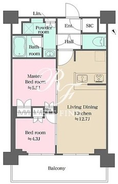 ウエリスアーバン水天宮前 1203 間取り図