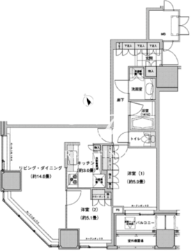 ウエストパークタワー池袋 706 間取り図