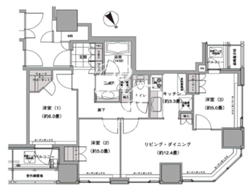 ウエストパークタワー池袋 1902 間取り図