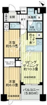 ザ・ライオンズ池袋 206 間取り図