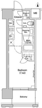 ザ・パークハビオ上北沢 704 間取り図