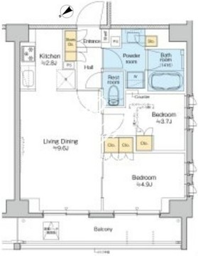 プラウドフラット墨田曳舟ディアージュ 503 間取り図