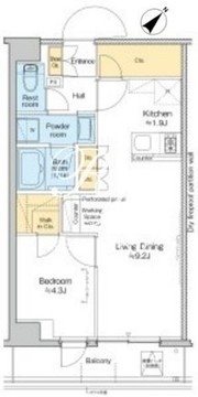 プラウドフラット墨田曳舟ディアージュ 407 間取り図