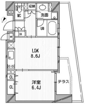 クリオ渋谷ラ・モード 102 間取り図