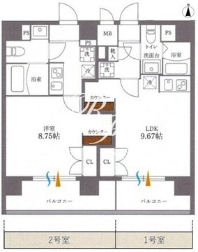 プラティーク日本橋水天宮 302 間取り図