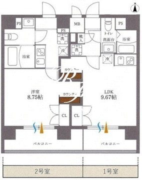 プラティーク日本橋水天宮 902 間取り図