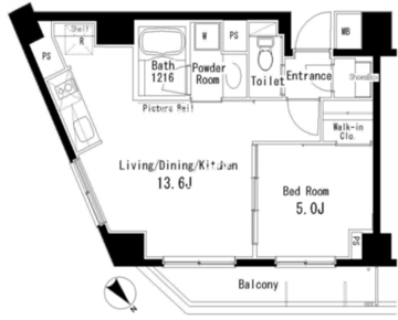 パークアクシス六本木檜町公園 312 間取り図