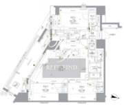 ドゥーエ早稲田 401 間取り図